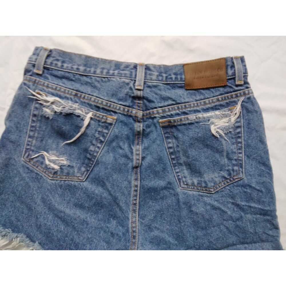 Lauren Jeans Co Jean Shorts Ralph Lauren Distressed Cutoff Blue Denim Womens 12 - Picture 6 of 7
